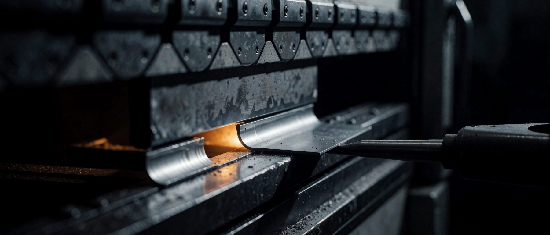 Press brake forming a sheet metal flange